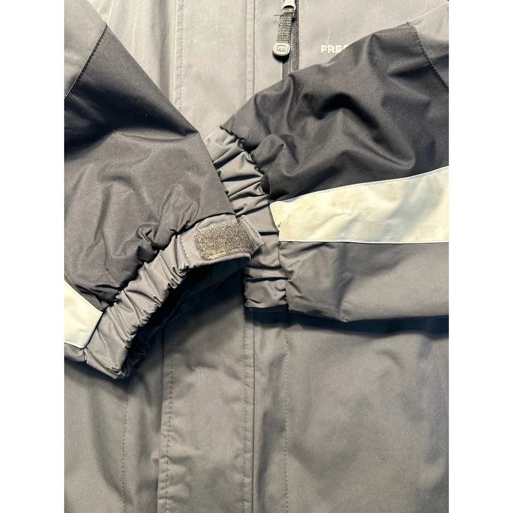 Free Country FC Xtreme Mens Jacket Grey Black White Hooded Size Large‎ Insulated